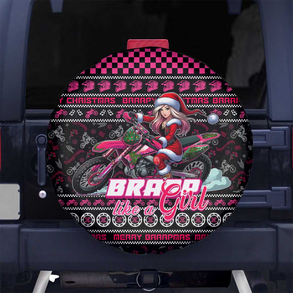 Braap Live A Girl Spare Tire Cover Christmas Merry Braapmas - Wonder Print Shop
