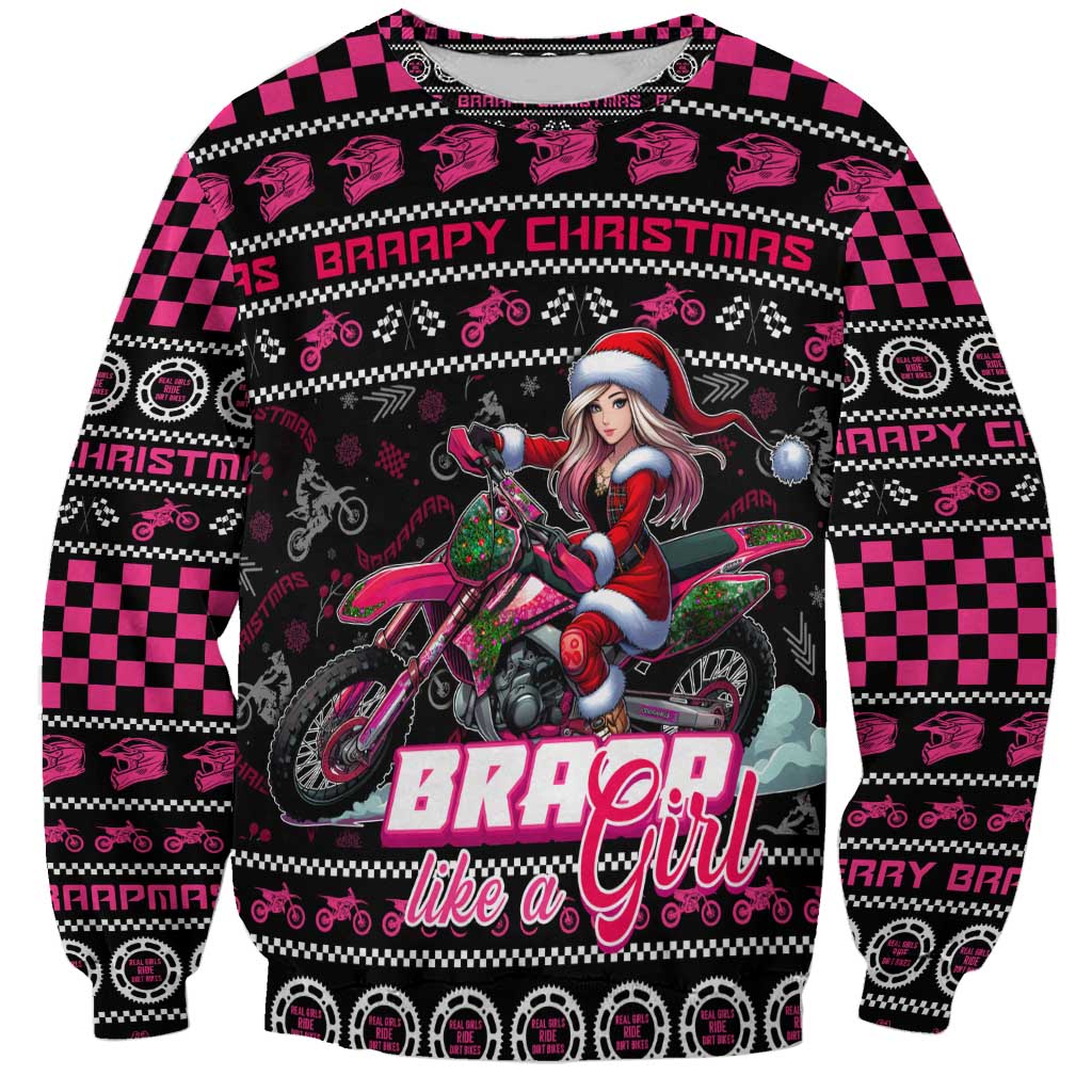 Braap Live A Girl Sweatshirt Christmas Merry Braapmas - Wonder Print Shop
