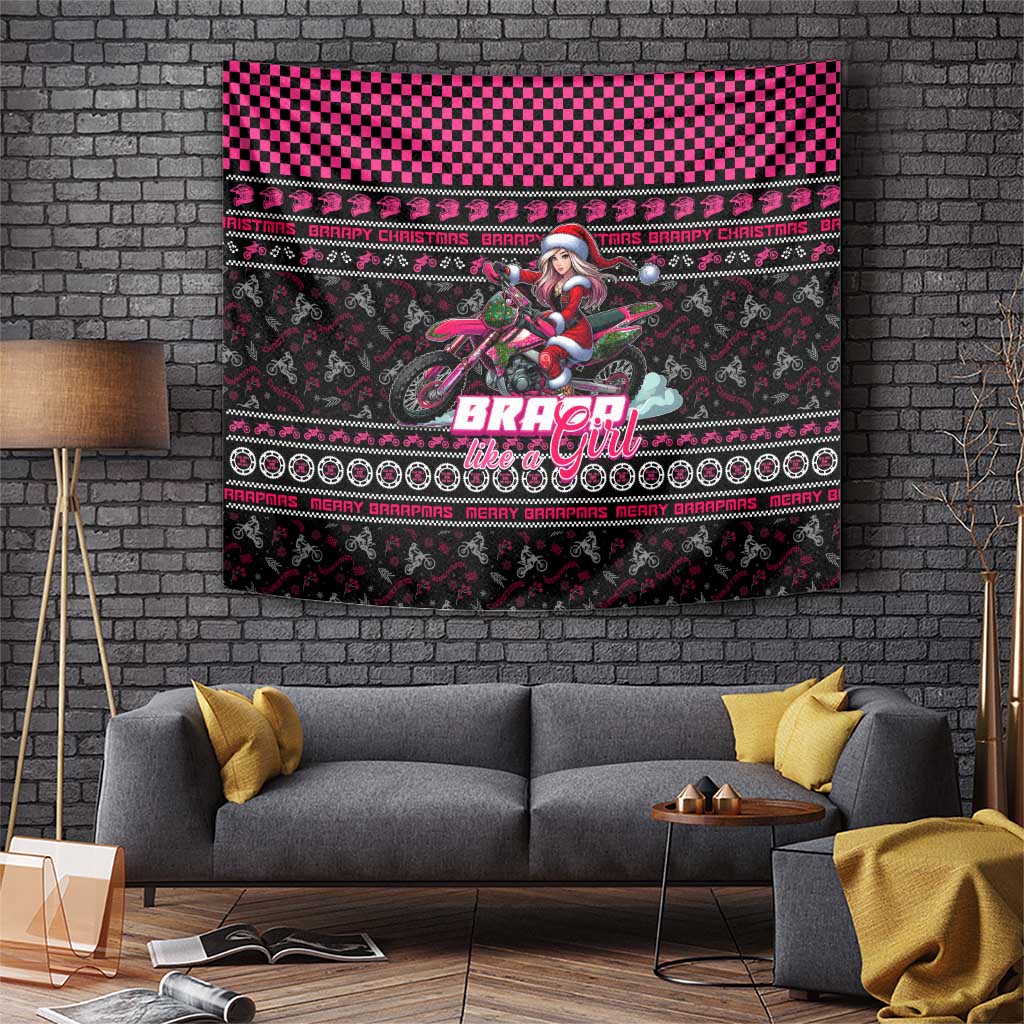 Braap Live A Girl Tapestry Christmas Merry Braapmas - Wonder Print Shop