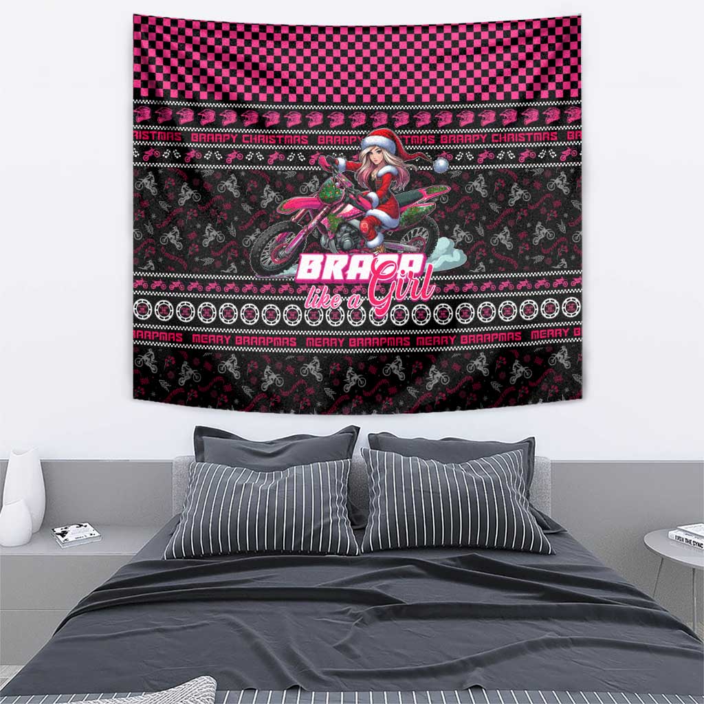 Braap Live A Girl Tapestry Christmas Merry Braapmas - Wonder Print Shop