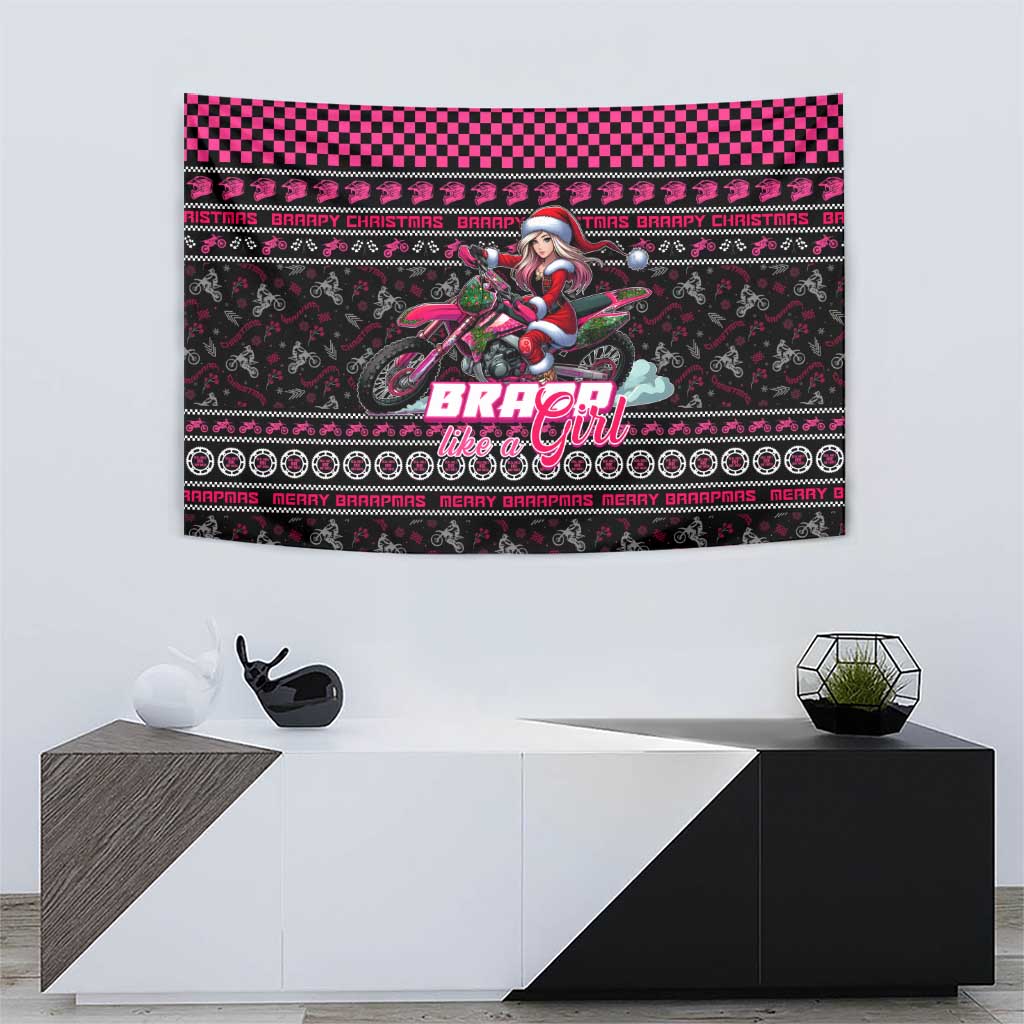 Braap Live A Girl Tapestry Christmas Merry Braapmas - Wonder Print Shop