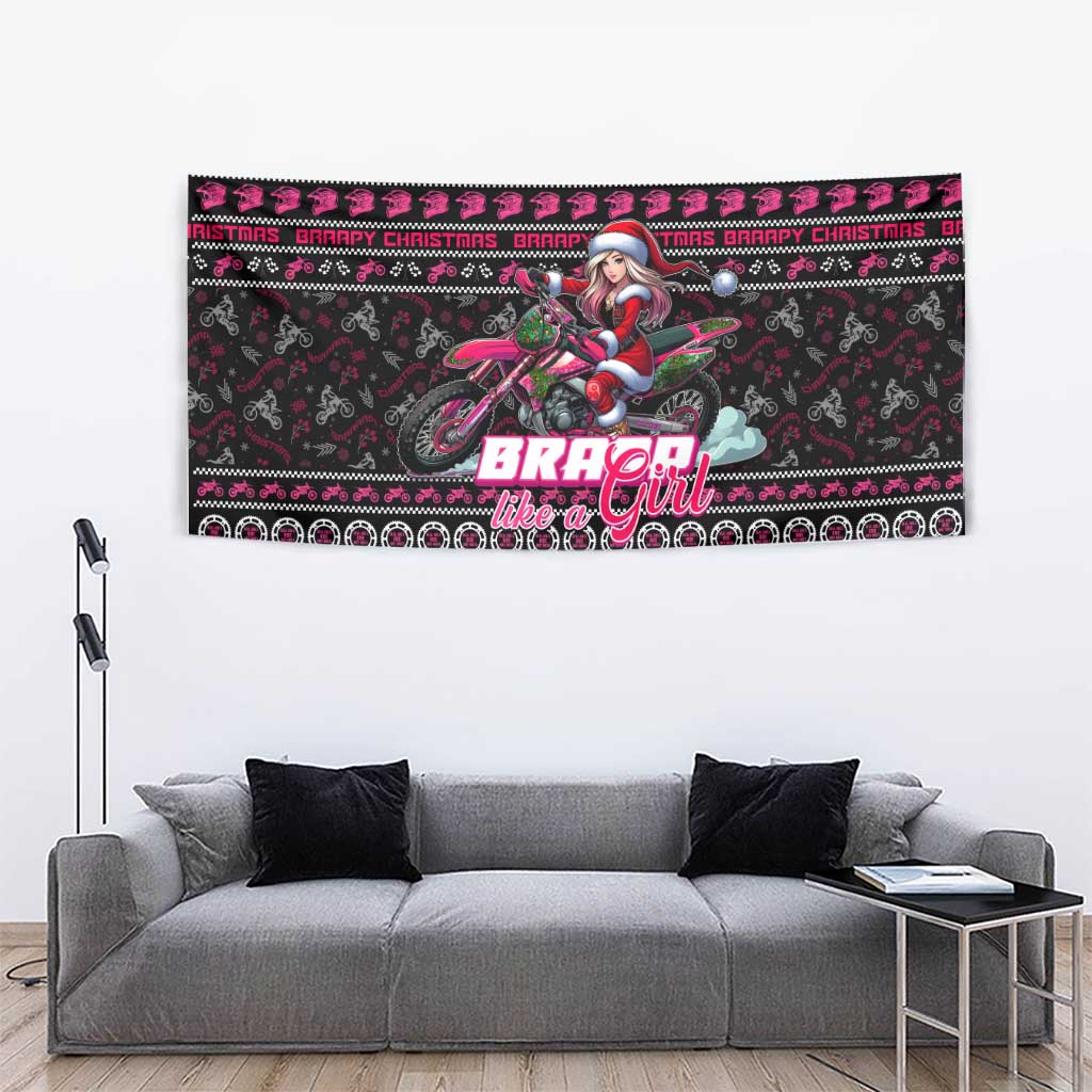 Braap Live A Girl Tapestry Christmas Merry Braapmas - Wonder Print Shop