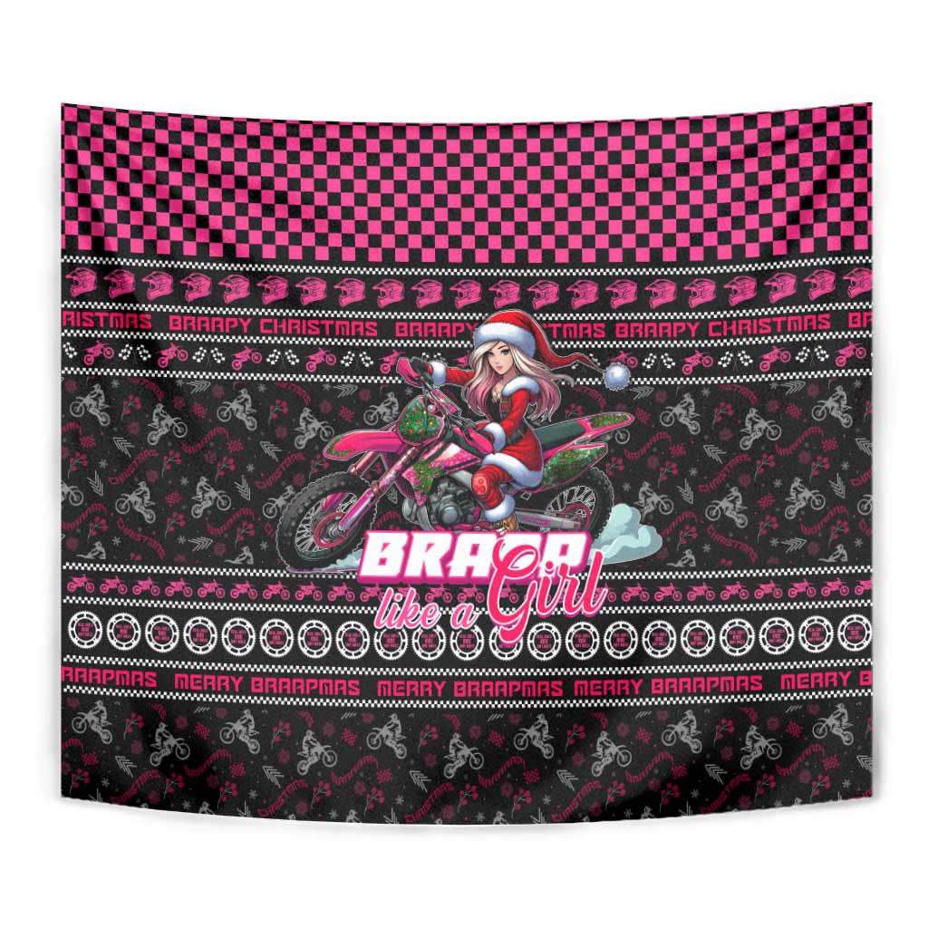 Braap Live A Girl Tapestry Christmas Merry Braapmas - Wonder Print Shop