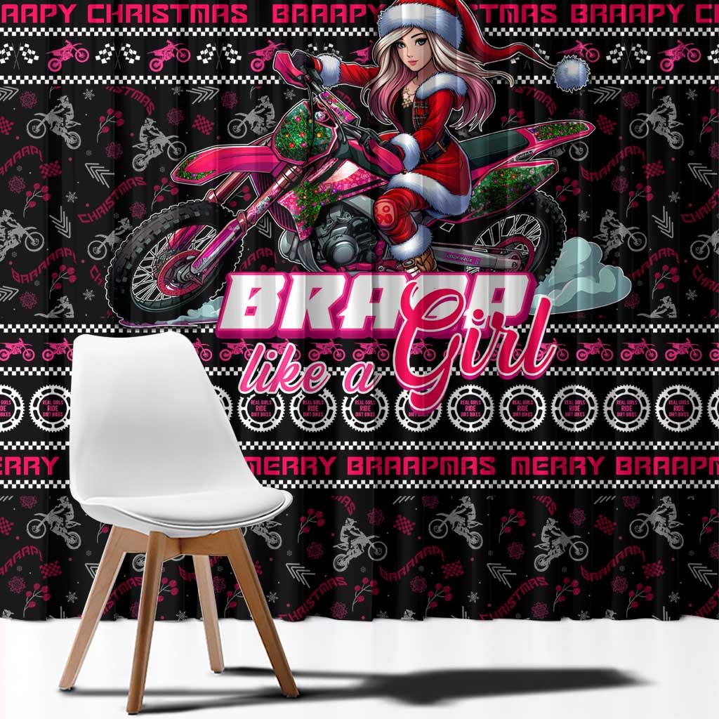 Braap Live A Girl Window Curtain Christmas Merry Braapmas - Wonder Print Shop