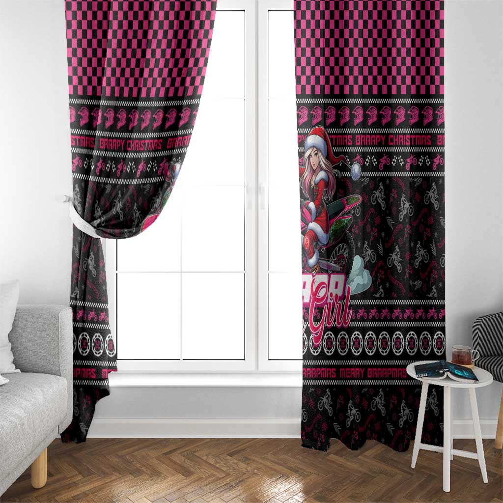 Braap Live A Girl Window Curtain Christmas Merry Braapmas - Wonder Print Shop