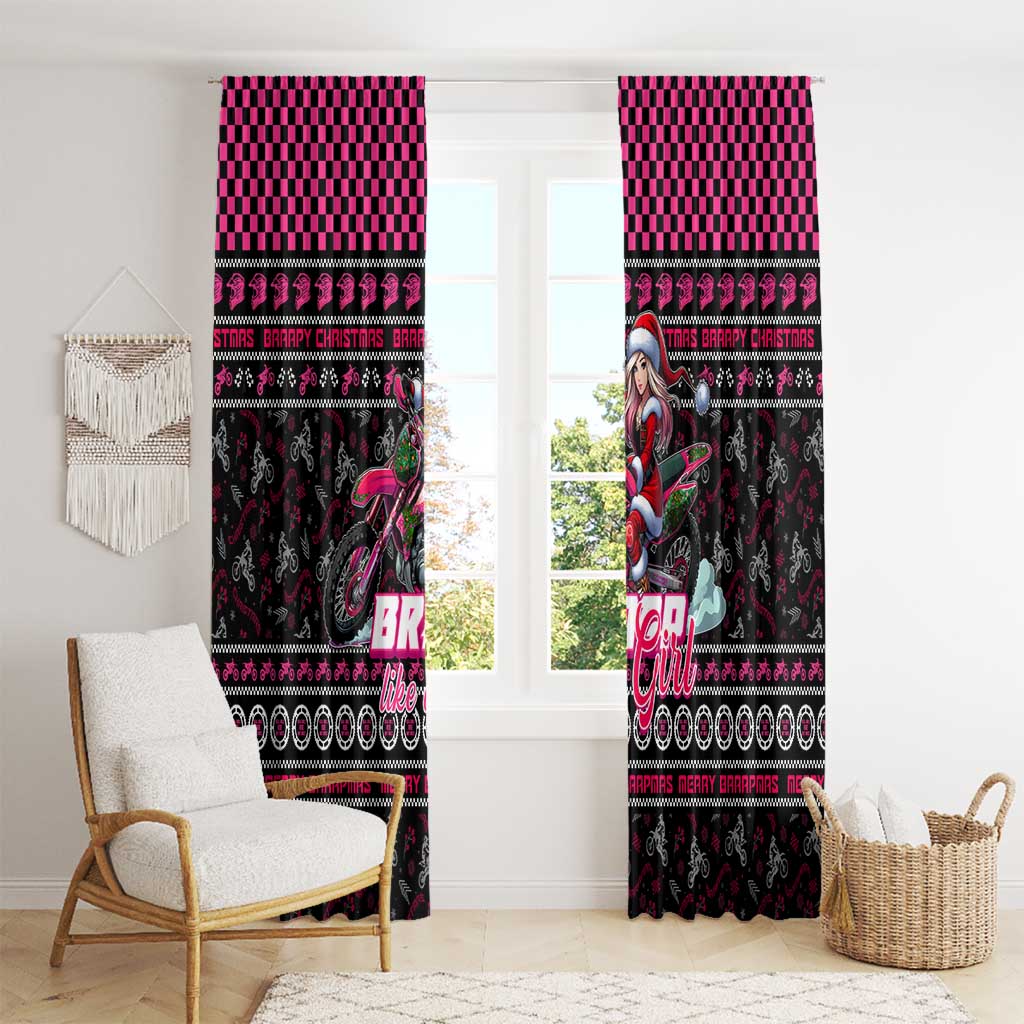 Braap Live A Girl Window Curtain Christmas Merry Braapmas - Wonder Print Shop