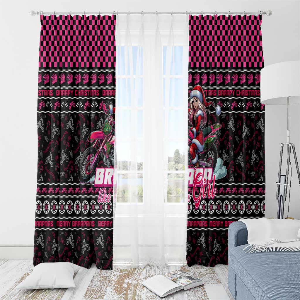 Braap Live A Girl Window Curtain Christmas Merry Braapmas - Wonder Print Shop