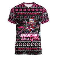 Braap Live A Girl Women V-Neck T-Shirt Christmas Merry Braapmas - Wonder Print Shop