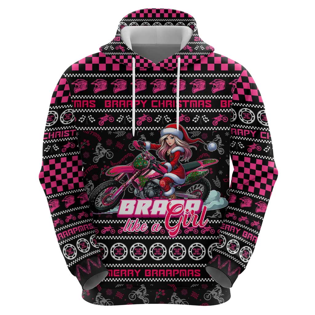 Braap Live A Girl Zip Hoodie Christmas Merry Braapmas - Wonder Print Shop