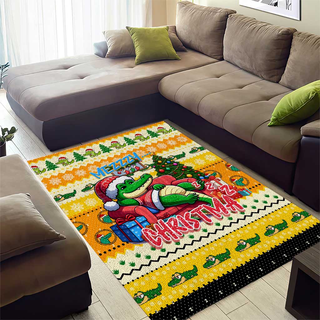 Crocodile Mezzy Christmas Area Rug Funny Style - Wonder Print Shop