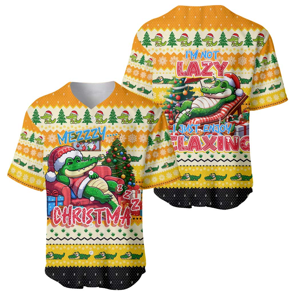 Crocodile Mezzy Christmas Baseball Jersey Funny Style - Wonder Print Shop