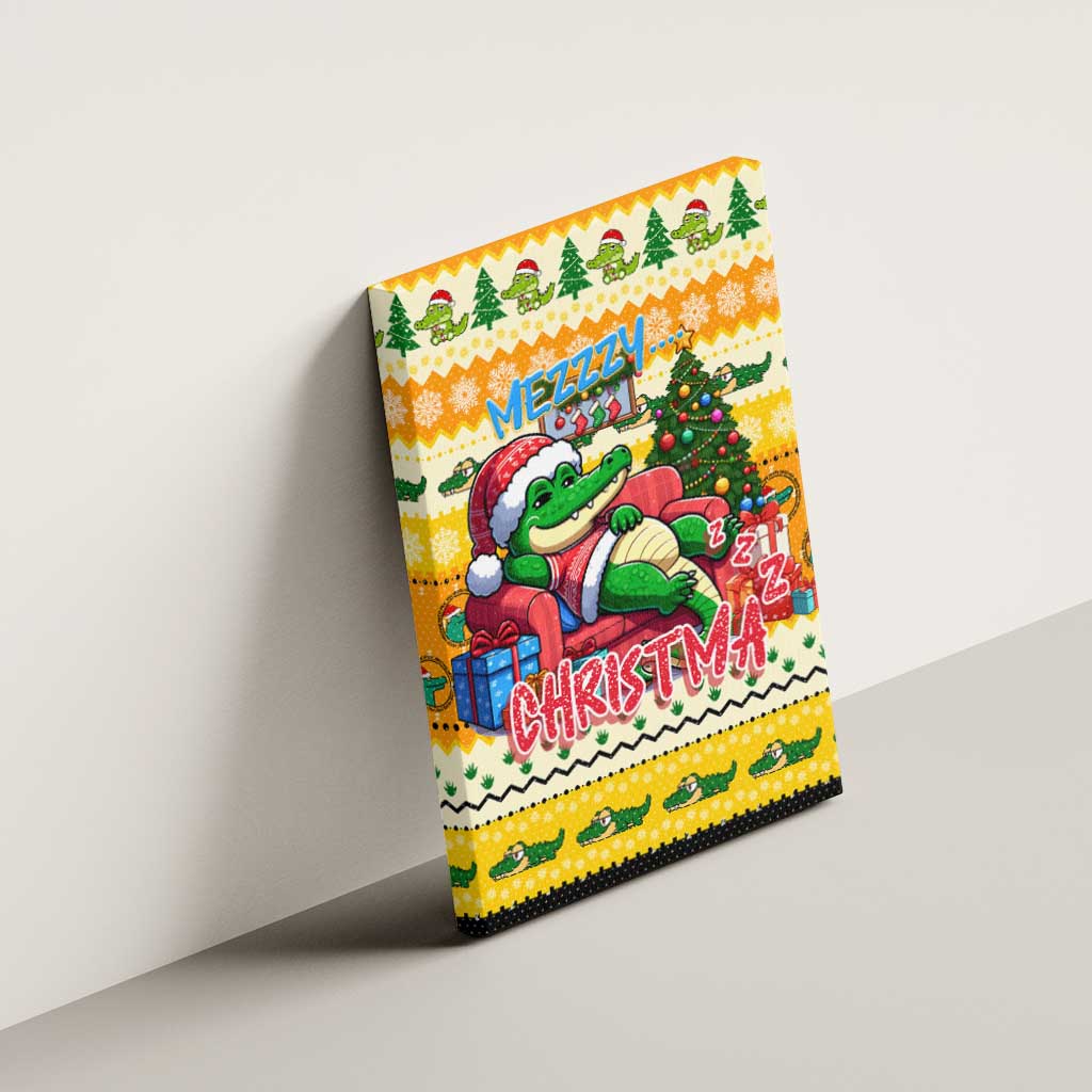 Crocodile Mezzy Christmas Canvas Wall Art Funny Style - Wonder Print Shop