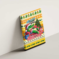 Crocodile Mezzy Christmas Canvas Wall Art Funny Style - Wonder Print Shop