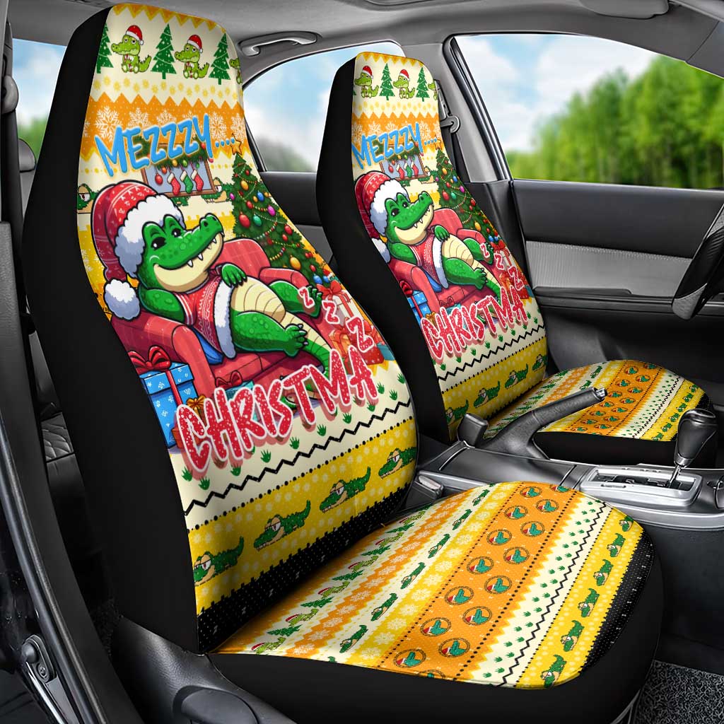 Crocodile Mezzy Christmas Car Seat Cover Funny Style - Wonder Print Shop