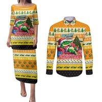 Crocodile Mezzy Christmas Couples Matching Puletasi and Long Sleeve Button Shirt Funny Style - Wonder Print Shop