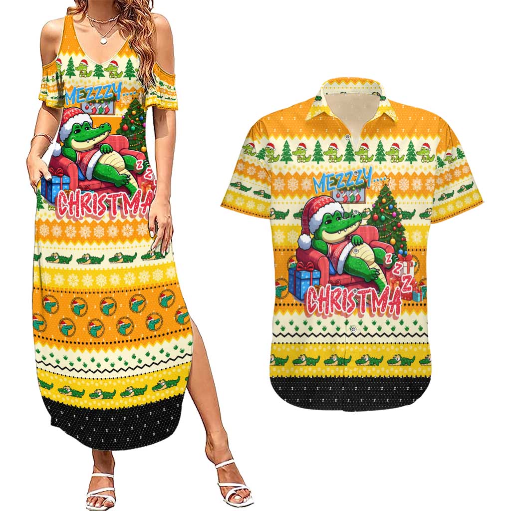 Crocodile Mezzy Christmas Couples Matching Summer Maxi Dress and Hawaiian Shirt Funny Style - Wonder Print Shop