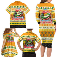 Crocodile Mezzy Christmas Family Matching Long Sleeve Bodycon Dress and Hawaiian Shirt Funny Style - Wonder Print Shop