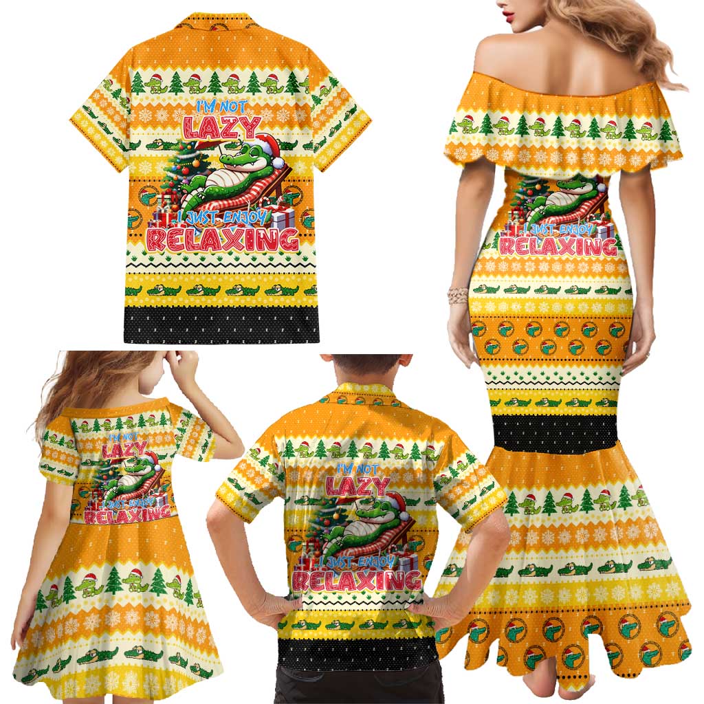 Crocodile Mezzy Christmas Family Matching Mermaid Dress and Hawaiian Shirt Funny Style - Wonder Print Shop