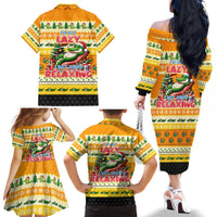 Crocodile Mezzy Christmas Family Matching Off The Shoulder Long Sleeve Dress and Hawaiian Shirt Funny Style - Wonder Print Shop