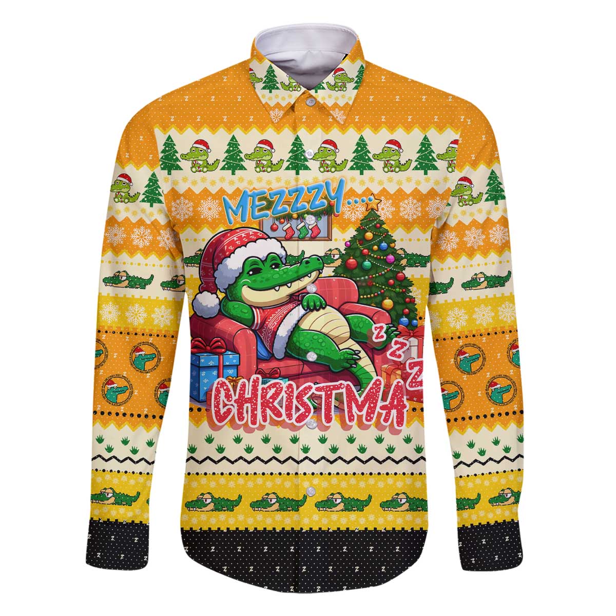 Crocodile Mezzy Christmas Family Matching Off The Shoulder Long Sleeve Dress and Hawaiian Shirt Funny Style - Wonder Print Shop