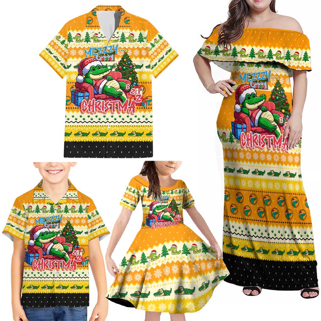 Crocodile Mezzy Christmas Family Matching Off Shoulder Maxi Dress and Hawaiian Shirt Funny Style - Wonder Print Shop