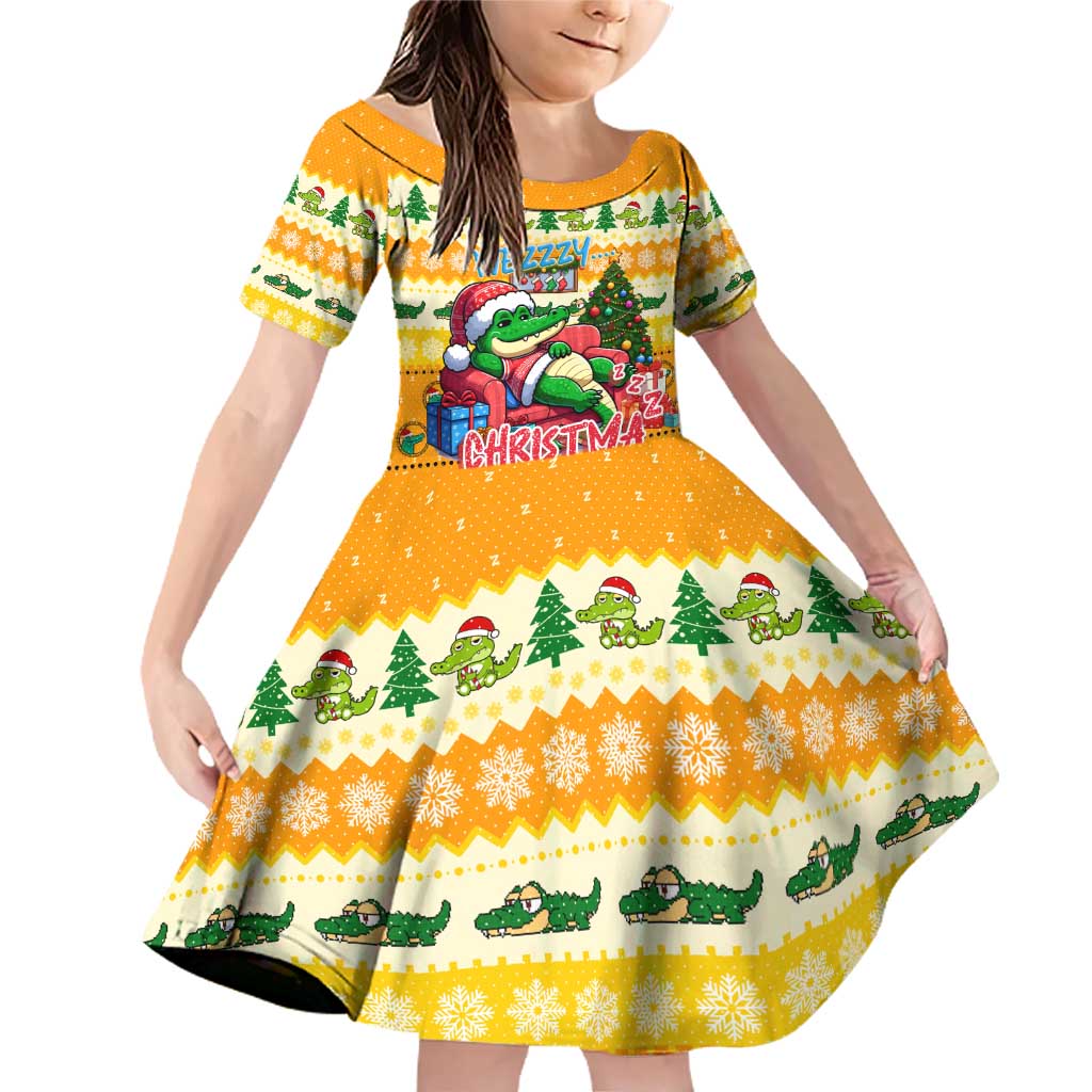 Crocodile Mezzy Christmas Family Matching Off Shoulder Short Dress and Hawaiian Shirt Funny Style - Wonder Print Shop