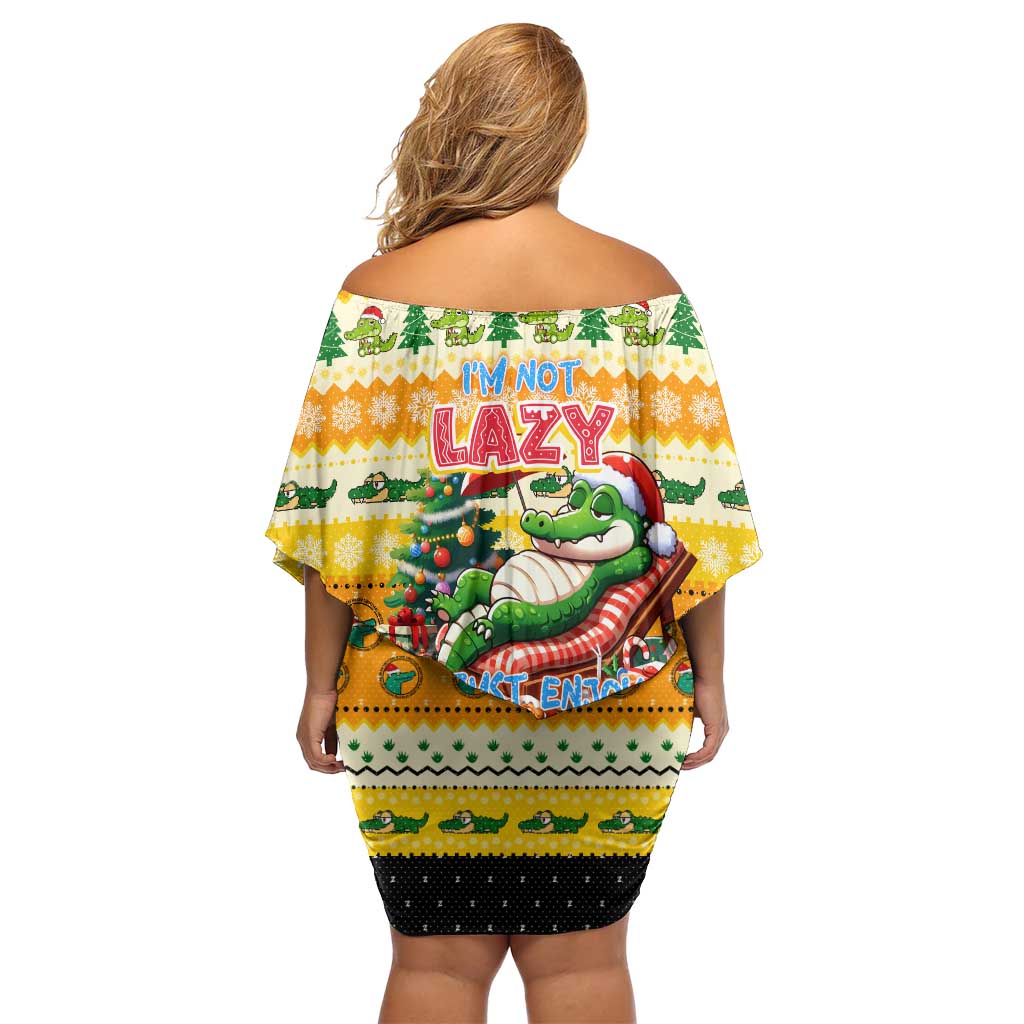 Crocodile Mezzy Christmas Family Matching Off Shoulder Short Dress and Hawaiian Shirt Funny Style - Wonder Print Shop