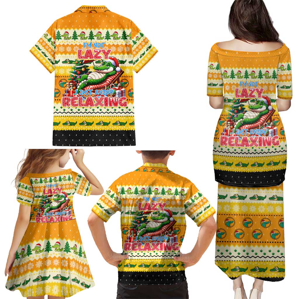 Crocodile Mezzy Christmas Family Matching Puletasi and Hawaiian Shirt Funny Style - Wonder Print Shop