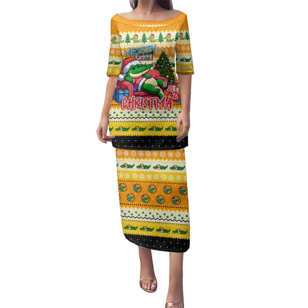 Crocodile Mezzy Christmas Family Matching Puletasi and Hawaiian Shirt Funny Style - Wonder Print Shop
