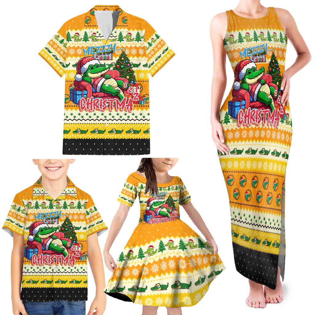 Crocodile Mezzy Christmas Family Matching Tank Maxi Dress and Hawaiian Shirt Funny Style - Wonder Print Shop