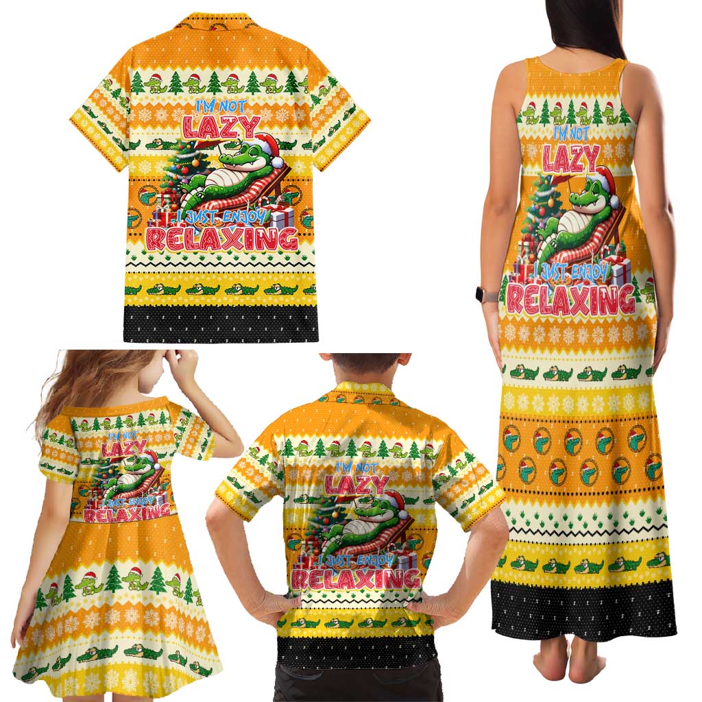 Crocodile Mezzy Christmas Family Matching Tank Maxi Dress and Hawaiian Shirt Funny Style - Wonder Print Shop