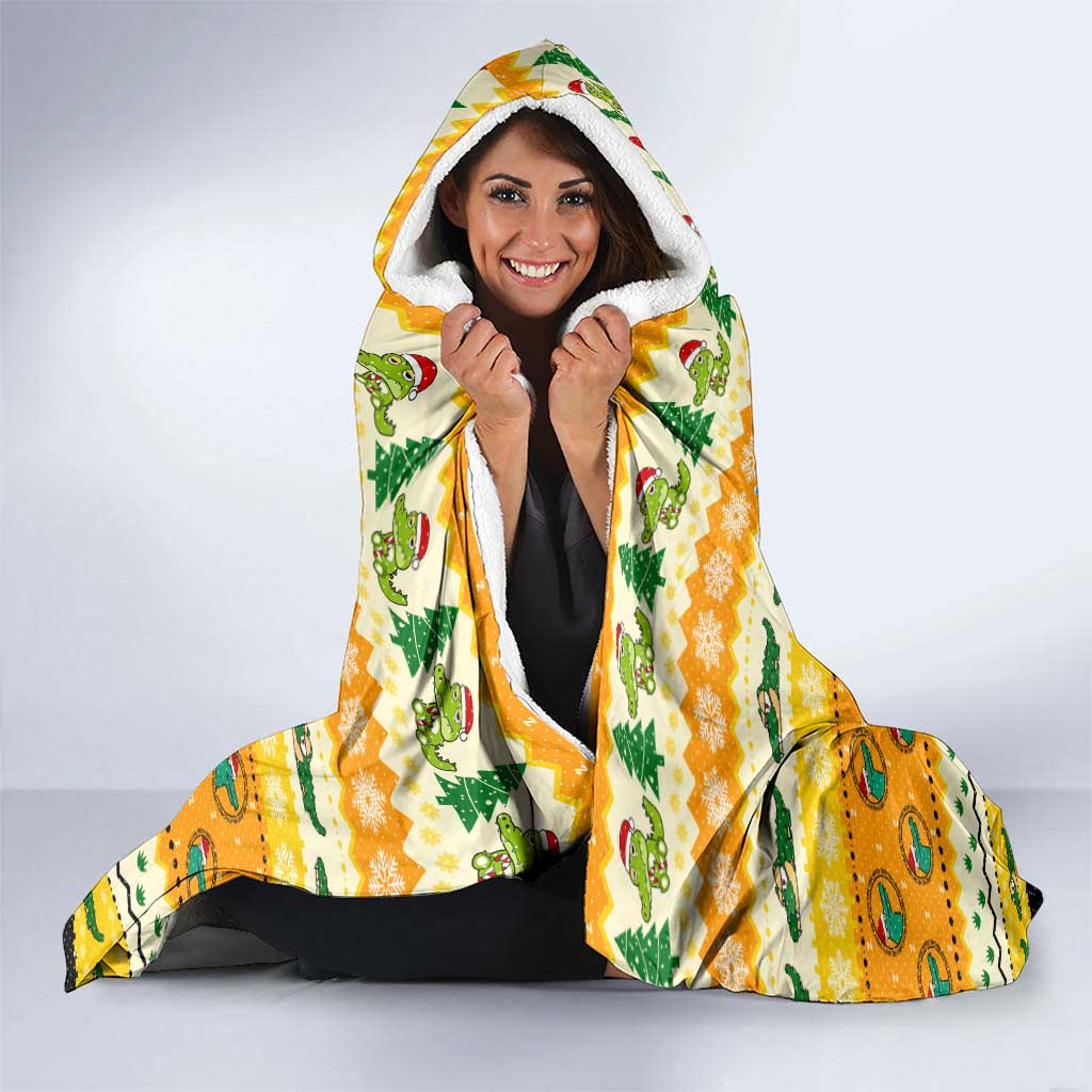 Crocodile Mezzy Christmas Hooded Blanket Funny Style