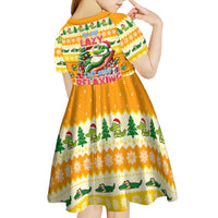 Crocodile Mezzy Christmas Kid Short Sleeve Dress Funny Style - Wonder Print Shop