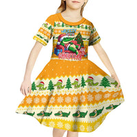 Crocodile Mezzy Christmas Kid Short Sleeve Dress Funny Style - Wonder Print Shop