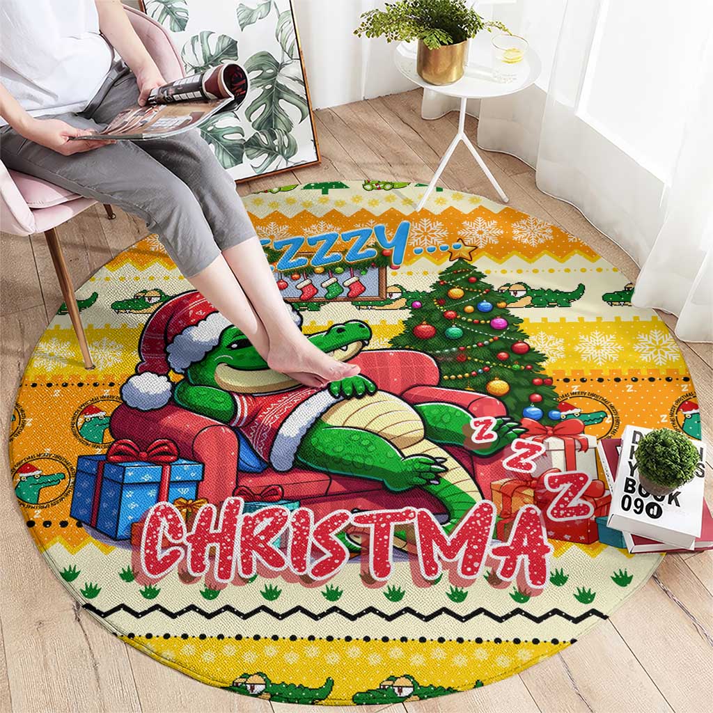 Crocodile Mezzy Christmas Round Carpet Funny Style