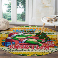 Crocodile Mezzy Christmas Round Carpet Funny Style