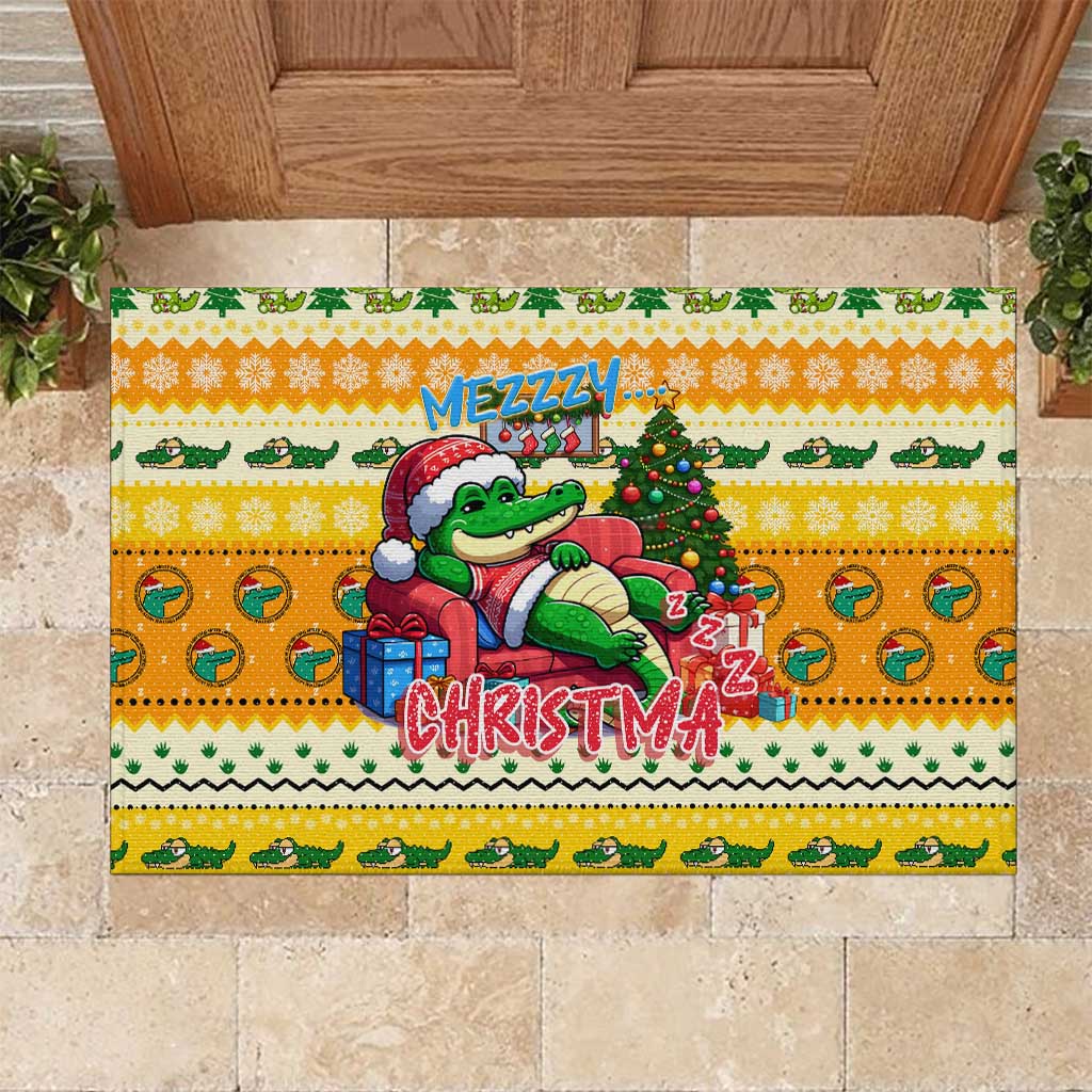Crocodile Mezzy Christmas Rubber Doormat Funny Style - Wonder Print Shop