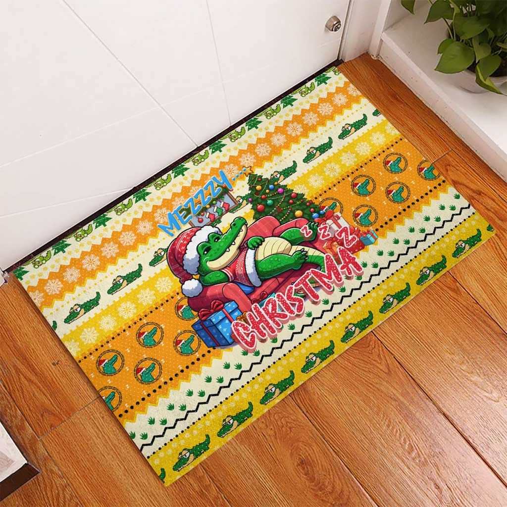 Crocodile Mezzy Christmas Rubber Doormat Funny Style - Wonder Print Shop