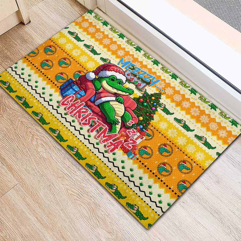 Crocodile Mezzy Christmas Rubber Doormat Funny Style - Wonder Print Shop