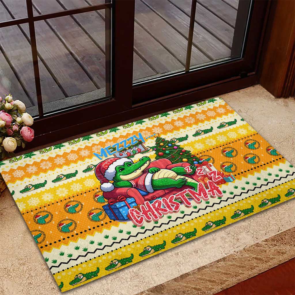 Crocodile Mezzy Christmas Rubber Doormat Funny Style - Wonder Print Shop