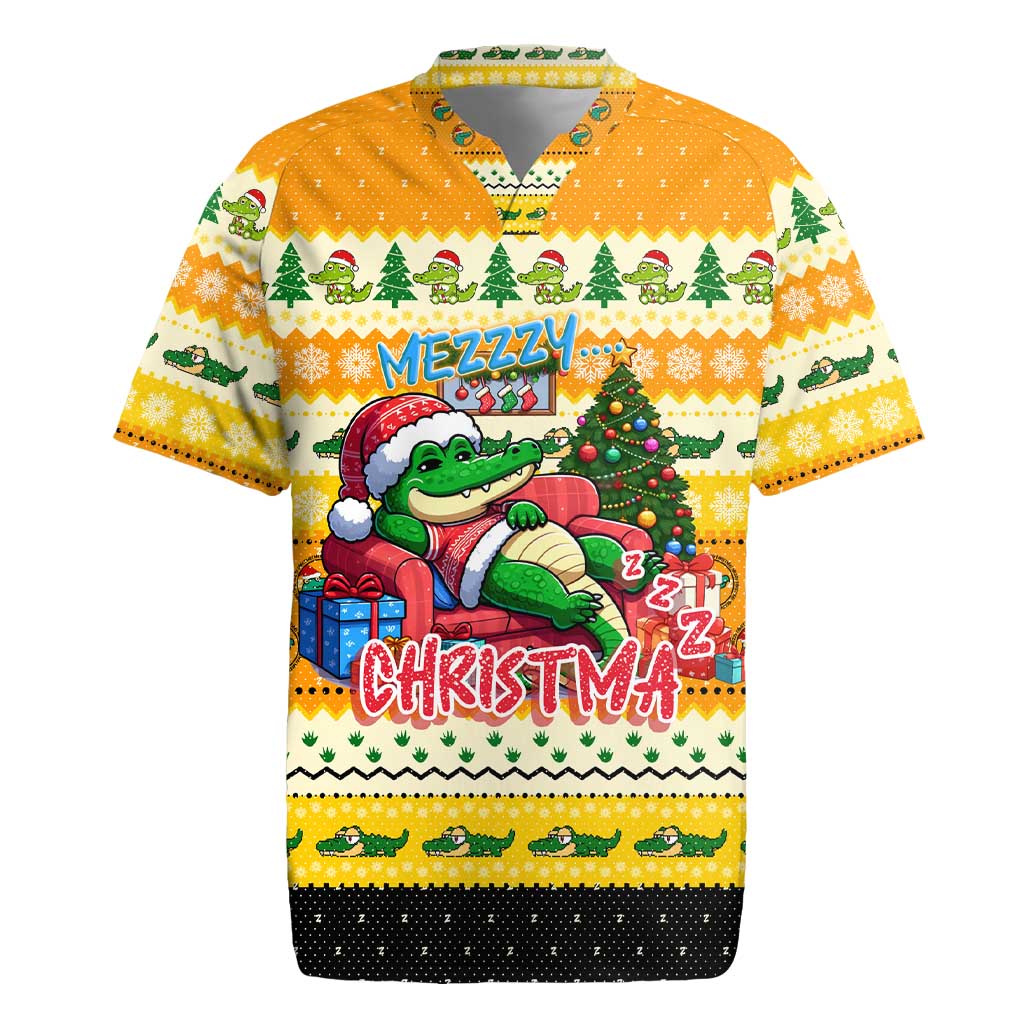 Crocodile Mezzy Christmas Rugby Jersey Funny Style - Wonder Print Shop