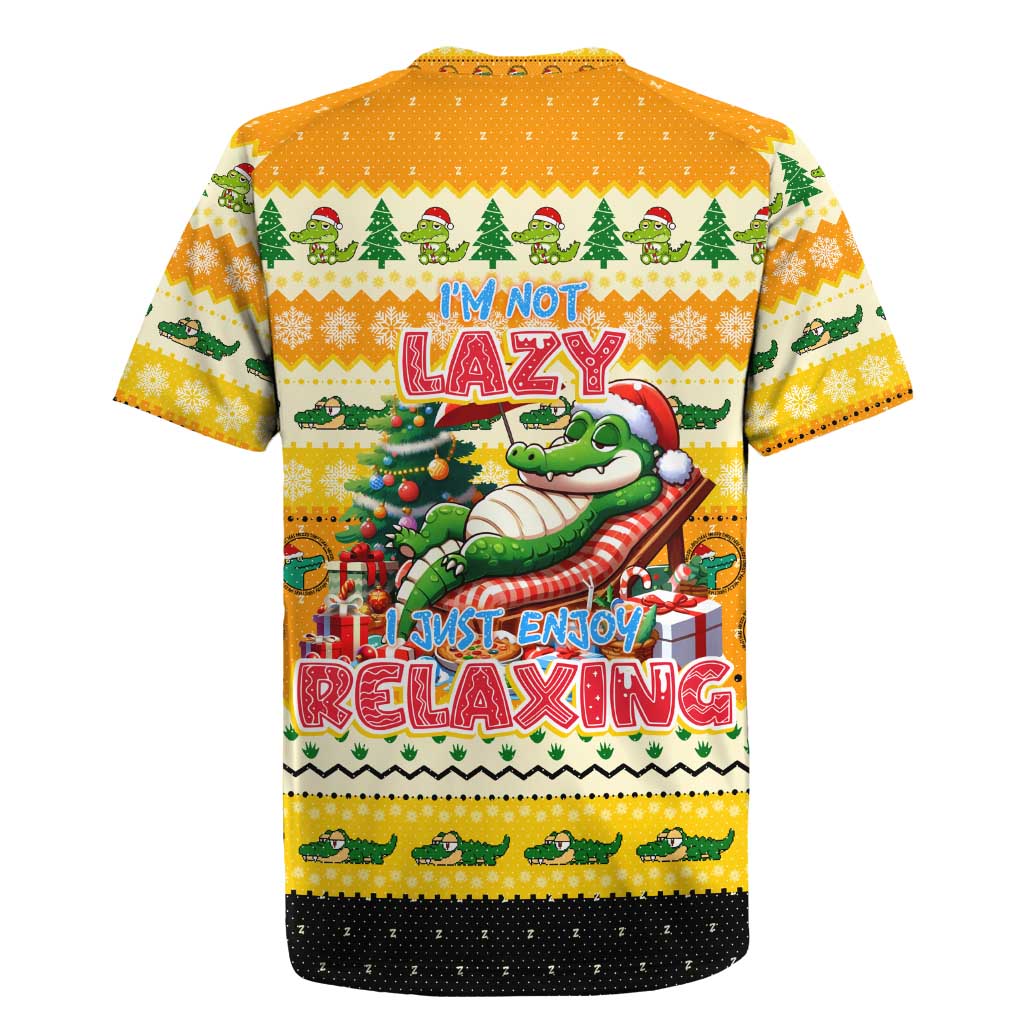 Crocodile Mezzy Christmas Rugby Jersey Funny Style - Wonder Print Shop