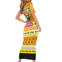 Crocodile Mezzy Christmas Short Sleeve Bodycon Dress Funny Style - Wonder Print Shop