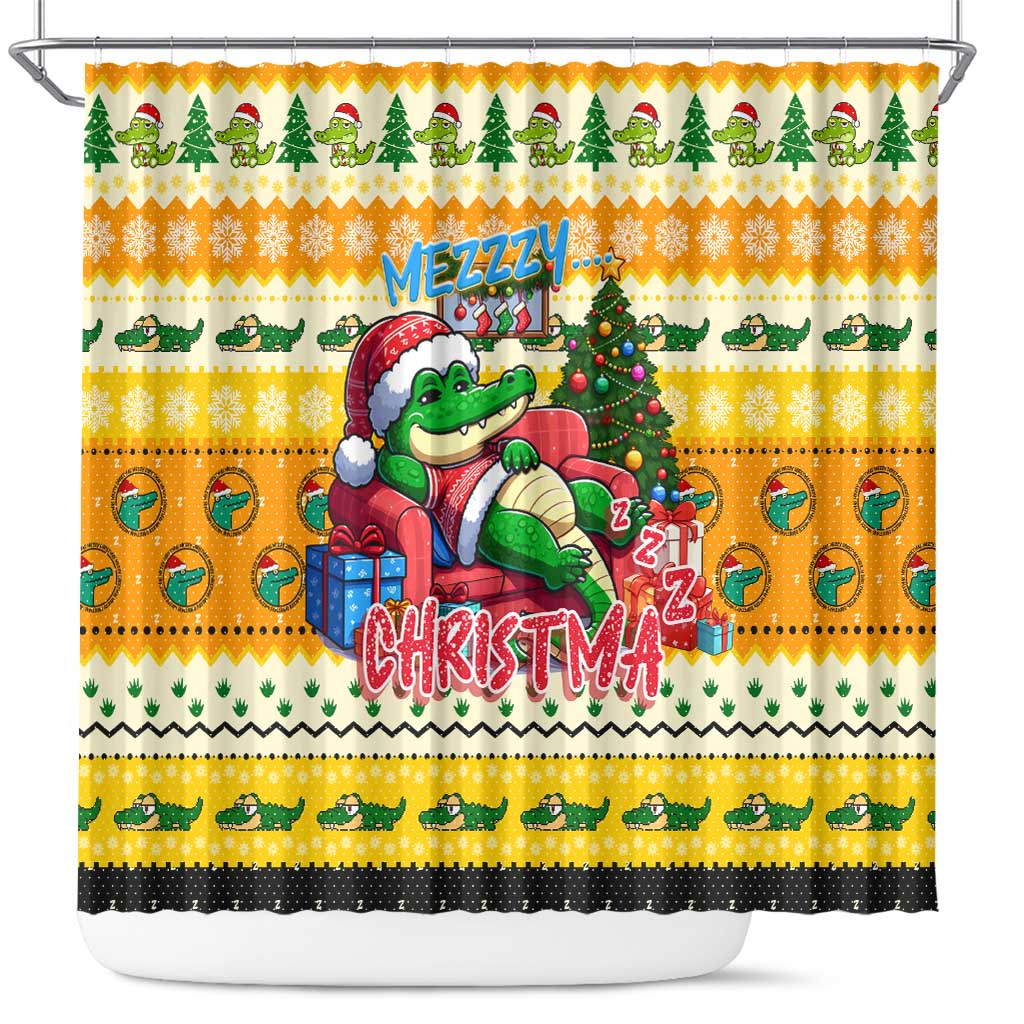 Crocodile Mezzy Christmas Shower Curtain Funny Style