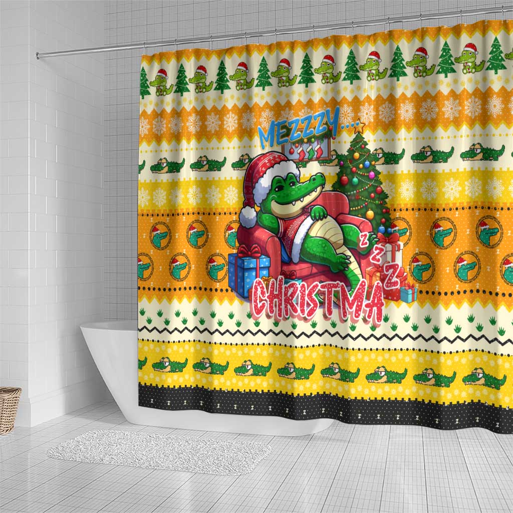 Crocodile Mezzy Christmas Shower Curtain Funny Style