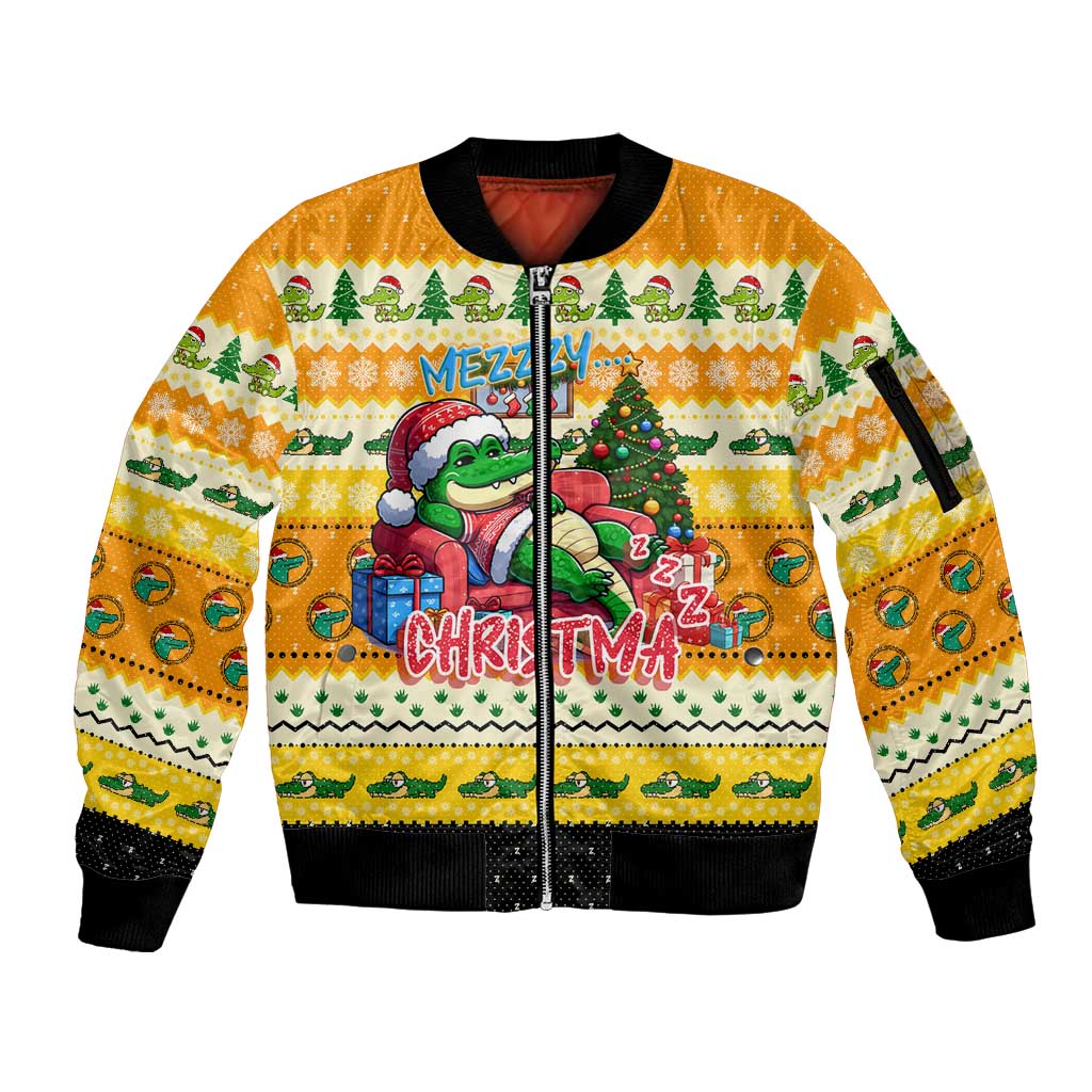 Crocodile Mezzy Christmas Sleeve Zip Bomber Jacket Funny Style - Wonder Print Shop