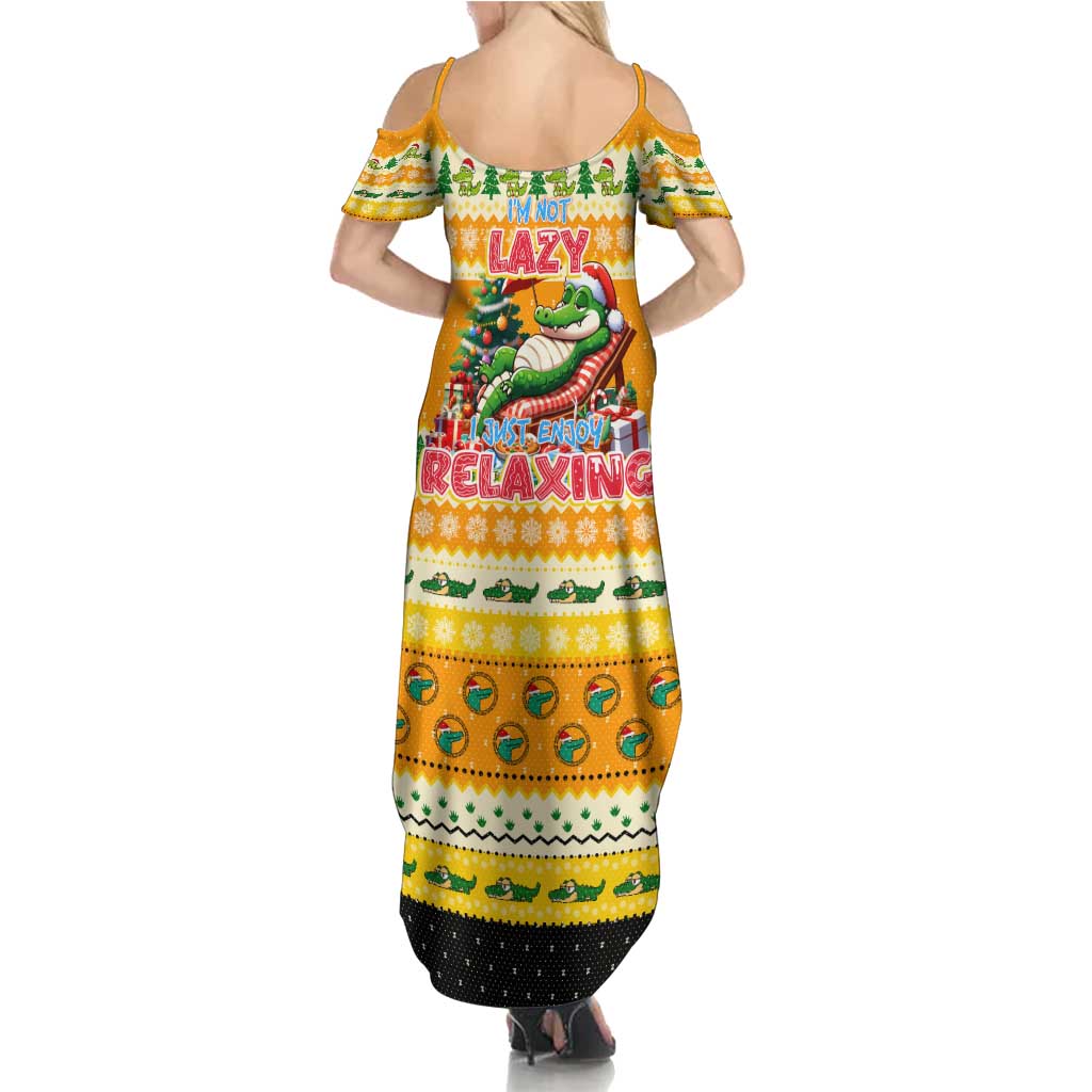 Crocodile Mezzy Christmas Summer Maxi Dress Funny Style - Wonder Print Shop