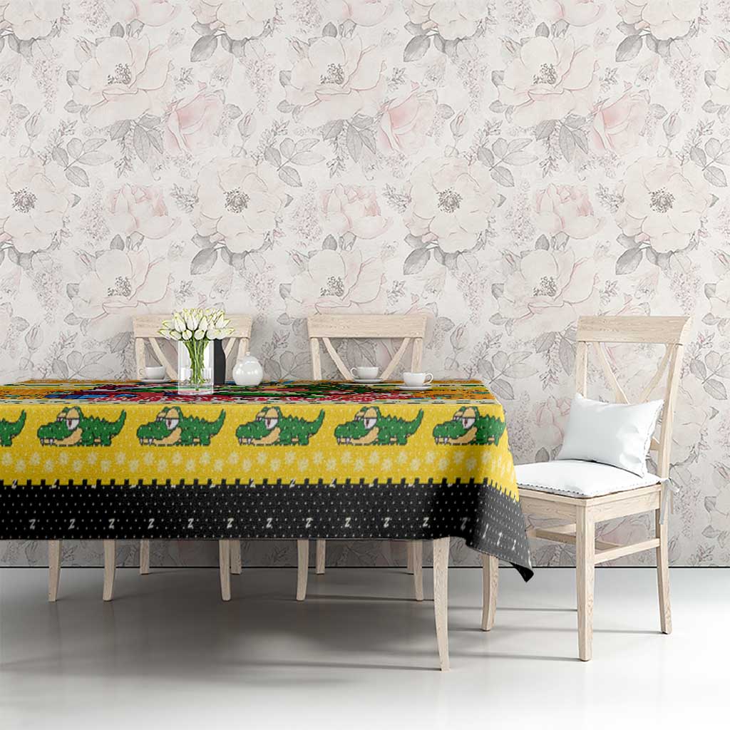 Crocodile Mezzy Christmas Tablecloth Funny Style - Wonder Print Shop