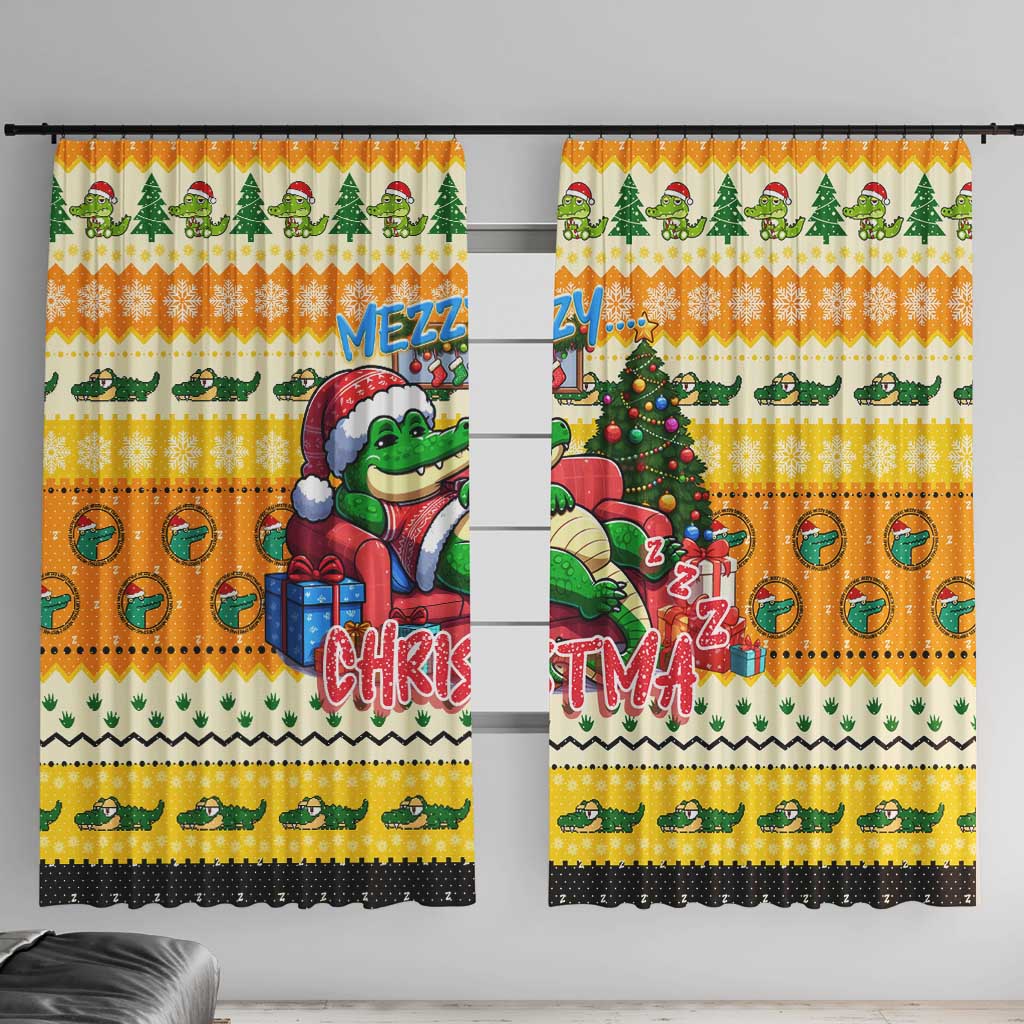 Crocodile Mezzy Christmas Window Curtain Funny Style - Wonder Print Shop