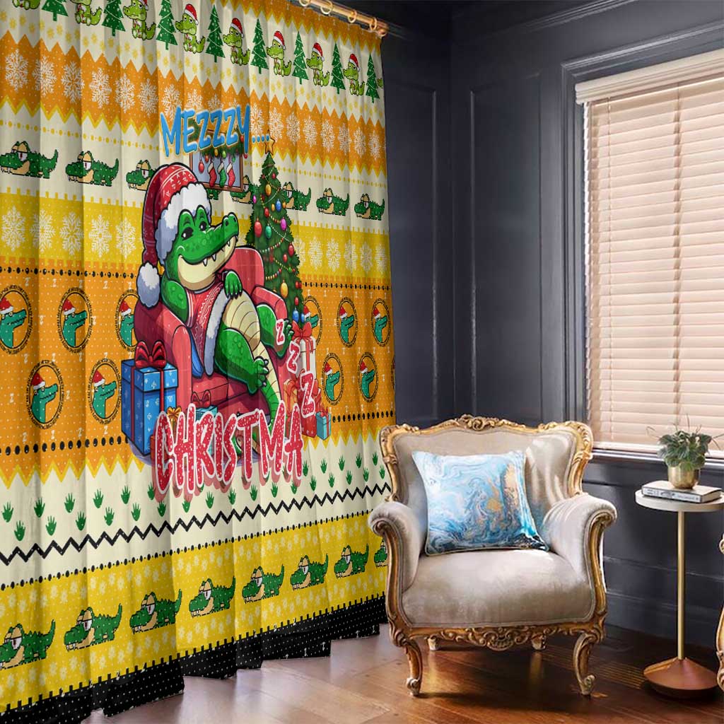 Crocodile Mezzy Christmas Window Curtain Funny Style - Wonder Print Shop